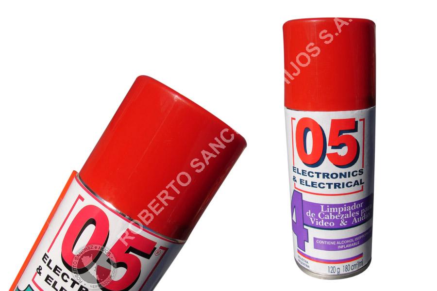 LIMPIADOR DE CABEZALES PARA AUDIO/VIDEO "05" EN AEROSOL X 180 CC. (PACK X 6 UND) 