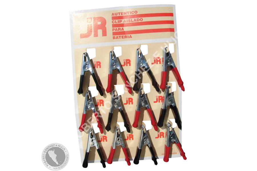 DISPLAY CON  12 CLIP PARA BATERIA DE 50 AMPER AISLADOS (CAJA X 15 UNIDADES) 