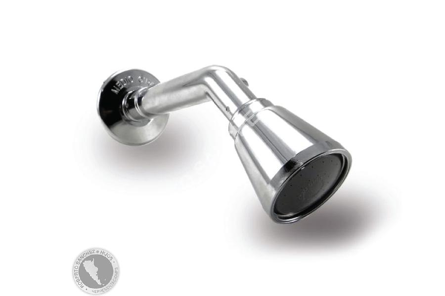 DUCHA DE FLOR CHICA CROMADA CON BRAZO (OFERTA X 100 UNIDADES) 
