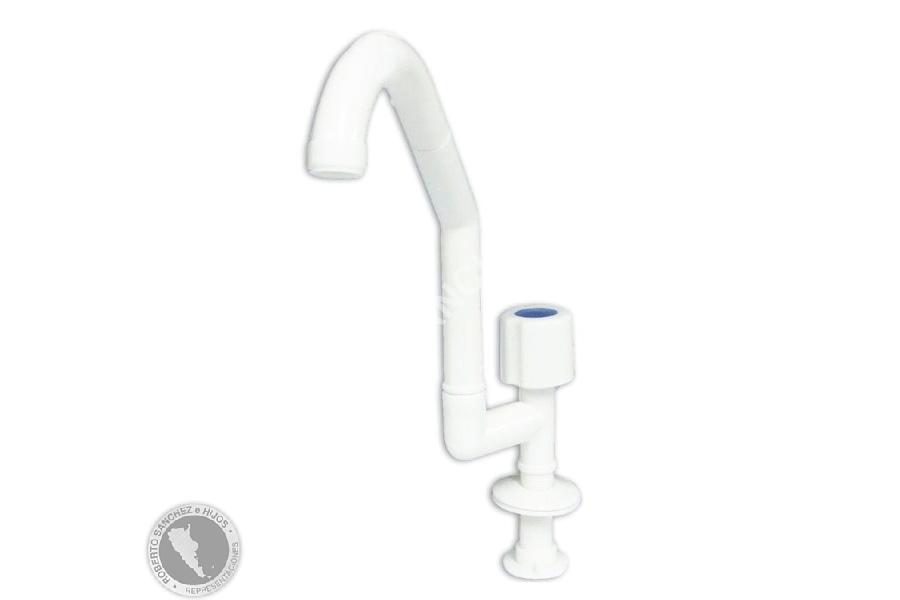 GRIFO PARA MESADA EN POLIPROPILENO CON PICO CURVO ALTO MOVIL "LINEA NUOVA" (OFERTA X 16 UNIDADES)
