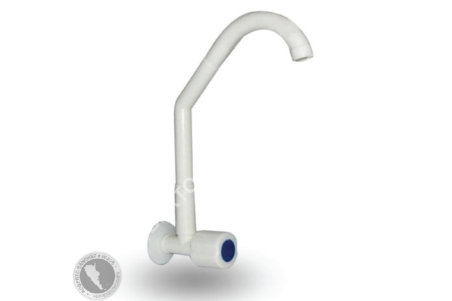 GRIFO PARA PARED EN POLIPROPILENO CON PICO CURVO ALTO MOVIL "LINEA NUOVA" (OFERTA X 16 UNIDADES)