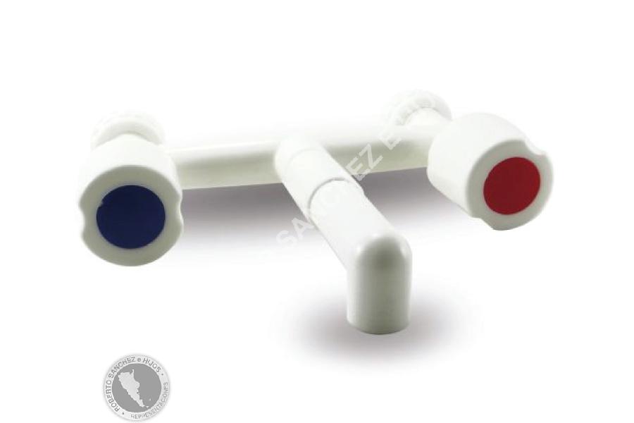 MEZCLADORA PARA PARED EN POLIPROPILENO CON PICO RECTO FIJO "LINEA NUOVA" (OFERTA X 12 UNIDADES)