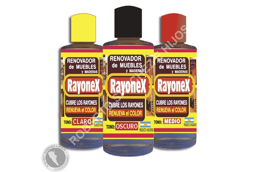 RENOVADOR DE MUEBLES "RAYONEX" MEDIO (MUEBLES RAYADOS O GASTADOS POR EL USO) ENVASE X 125 CC. (CAJA X 12 UNIDADES)