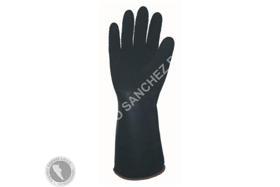 GUANTE SUPERFORTE 33 DE LATEX RUGOSO, COLOR NEGRO, PESO 220 GRS, LARGO 33 CMS, TALLE 10 (CAJA X 48 PARES)