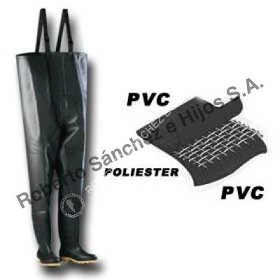 WADER CON BOTA PVC/POL/PVC IMPORTADO COLOR NEGRO TALLE 38/39 (VENTA X PAR) 