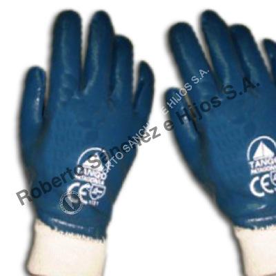 GUANTE NITRITANGO SOPORTADO BAÑO PESADO COMPLETO, PUÑO TEJIDO, COLOR AZUL, TALLE 10 (CAJA X 120 PARES)