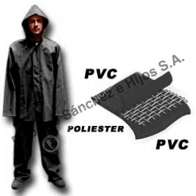 TRAJE DE LLUVIA PANTALON/CINTURA PVC/POL/PVC COLOR NEGRO TALLE "XXXL" (CAJA X 10 UNIDADES)