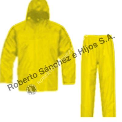 TRAJE DE LLUVIA "GOLD" PANTALON/CINTURA PVC/POL/PVC COLOR AMARILLO TALLE "XL" (CAJA X 20 UNIDADES)