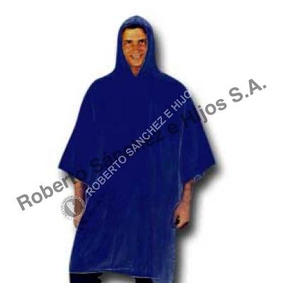 PONCHO PVC EMERGENCIA CON CAPUCHA COLOR AZUL (CAJA X 50 UND) 