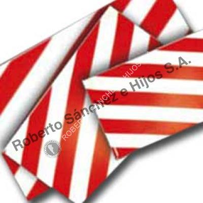 BANDERA SEGURIDAD 40 X 60 COLOR ROJO & BLANCO (CAJA X 100 UND) 