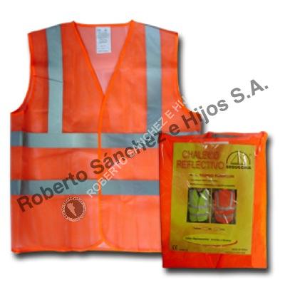CHALECO DE POLIESTER "TANGO PREMIUM" CON REFLECTIVO - COLOR NARANJA (CAJA X 100 UNIDADES)