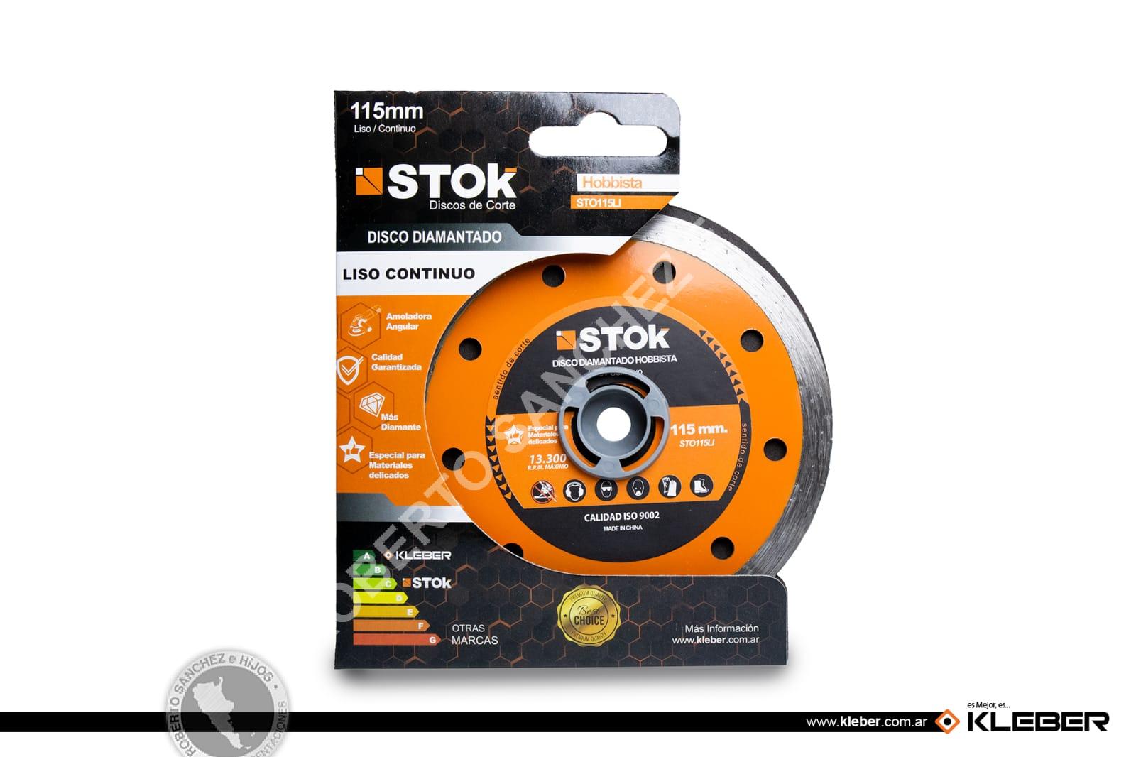DISCO DIAMANTADO LISO  115 MM.STOK EJE DE 7/8" CON BUJE REDUCTOR A 5/8" (BULTO X 100 UNID)